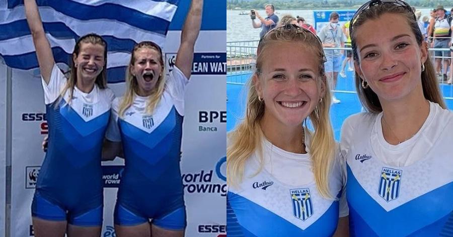 Μόνο υπερηφάνεια: Παγκόσμιες πρωταθλήτριες οι Χρύσα Μπούρμπου και Ευαγγελία Φράγκου στη κωπηλασία
