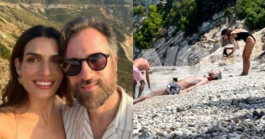 Με χλιδάτο σκάφος σαρώνουν το Ιόνιο: Ο Κωστής Μαραβέγιας και η Τόνια Σωτηροπούλου σε παραλία της Ιθάκης