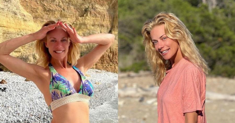 Σε καλοκαιρινό mood η Ζέτα Μακρυπούλια μας κόβει την ανάσα: Χωρίς ίχνος μακιγιάζ και μαυρισμένη ποζάρει με φόντο το απέραντο γαλάζιο