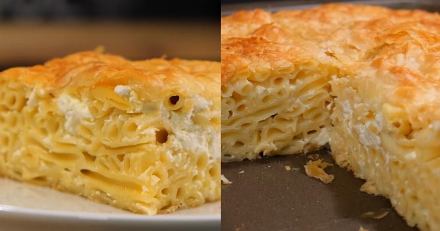Η πίτα των παιδικών μας χρόνων: Παραδοσιακή μακαρονόπιτα της γιαγιάς με φύλλο κρούστας