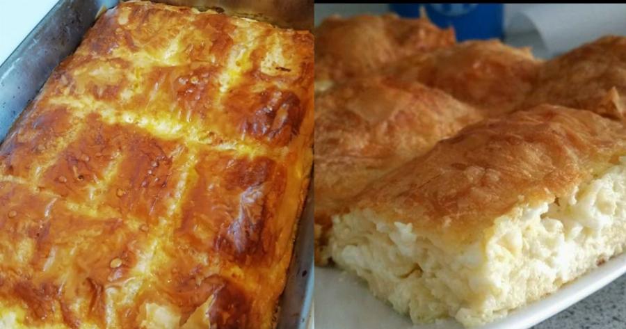 Χωριάτικη και πληθωρική: Αφράτη τυρόπιτα με βουτυράτη κρέμα φέτας και κεφαλογραβιέρας που δεν θα μείνει ούτε ψίχουλο στο ταψί