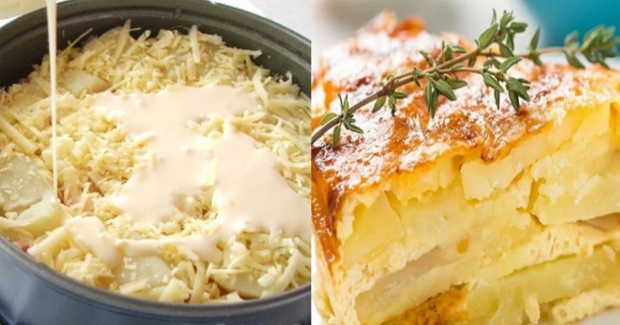 Για το γιορτινό τραπέζι: Εύκολη συνταγή για τυρόπιτα με πατάτα, γιαούρτι και 2 τυριά, δεν θα μείνει ούτε ψίχουλο στο ταψί