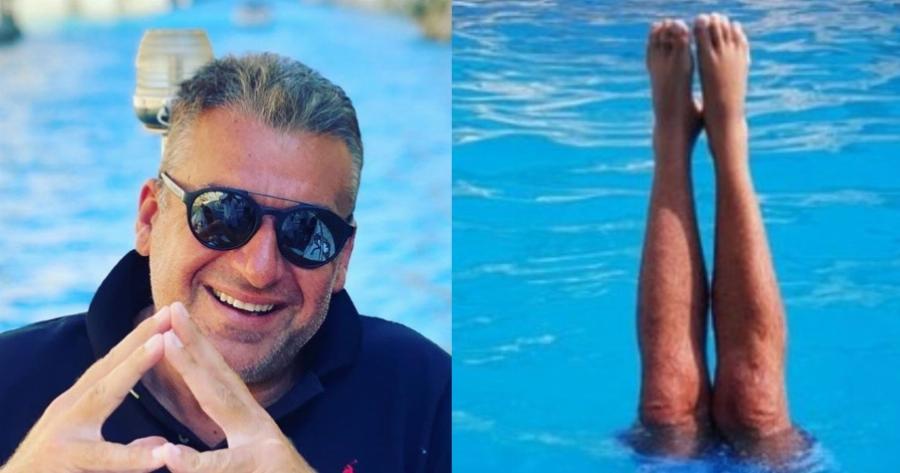 Βόλτες με το φουσκωτό και μακροβούτια: Ο Γιώργος Λιάγκας έκανε κατακόρυφο μέσα στη θάλασσα