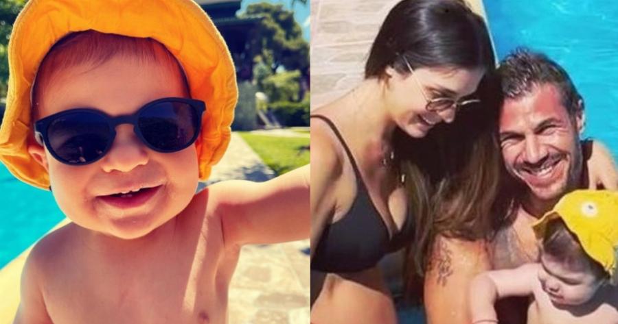 Γλυκές, οικογενειακές στιγμές: O μπαμπάς Άκης Πετρετζίκης χαλαρώνει  με την έγκυο σύζυγό του και τον γιο τους στην πισίνα