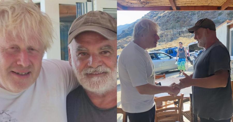 Προεδρικά ούζα: Ο Μπόρις Τζόνσον ήπιε ούζα με τον Κώστα Μυλωνά στην Εύβοια και το ευχαριστήθηκε
