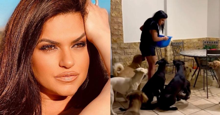 ViraΙ το βίvτεo της Δήμητρας Κατσαφάδου που ταΐζει τα σκυλιά της: “Έχω 22 σκυλιά μες στο σπίτι, κοιμόμαστε μαζί”