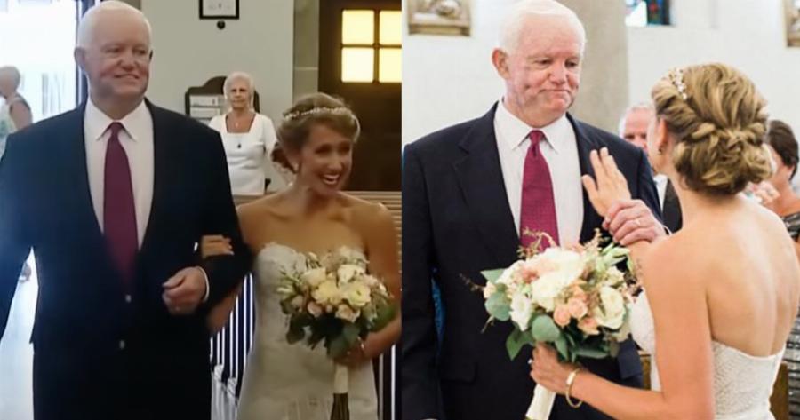 Δάκρυα συγκίνησης: Τη συνόδευσε ως νύφη ο λήπτης της καρδιάς του πατέρα της