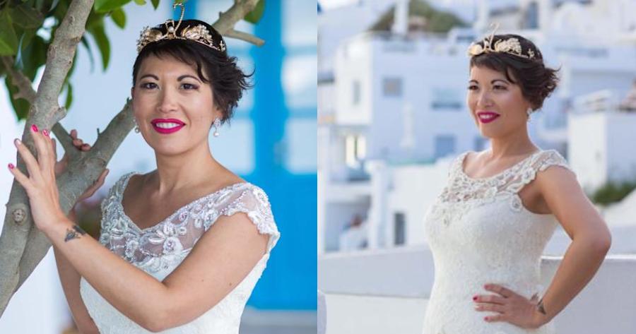 Πήρε την κατάσταση στα χέρια της: Μια 38χρονη γυναίκα παντρεύτηκε τον εαυτό της στη Σαντορίνη