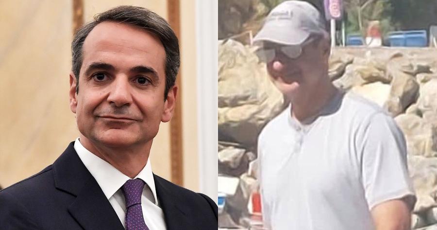 Με πέδιλο και βερμούδα σαν τουρίστας: Ξανά στα Σφακιά ο Κυριακός Μητσοτάκης για το Σαββατοκύριακο