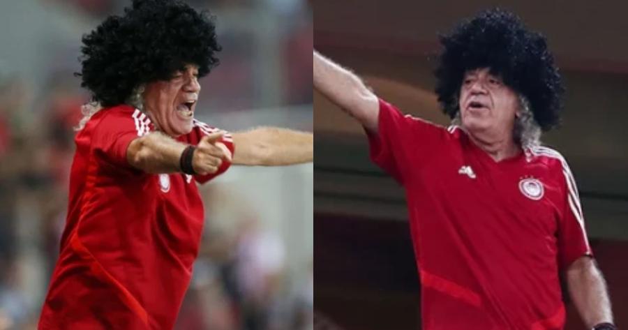 Έκλεψε την παράσταση: Με περούκα Μαρσέλο ο Τάκης Τσουκαλάς στο Καραϊσκάκη