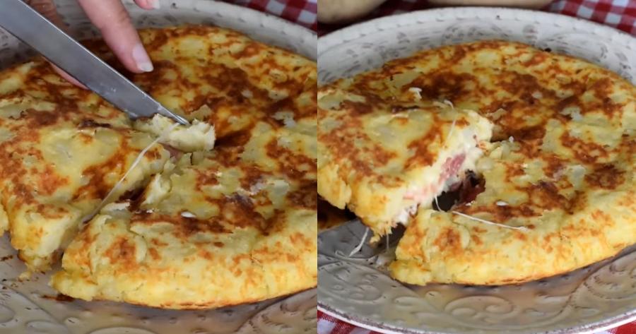 Με άρωμα Ιταλίας: Η viral συνταγή για πατατοβόμβα στο τηγάνι με αλλαντικά και τυρί