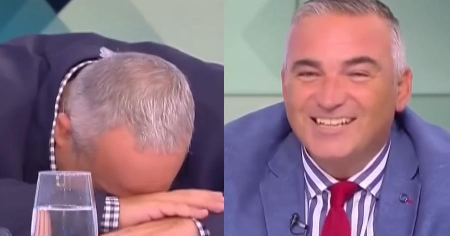 «Ωπ θα σκοτωθώ»: Παρουσιαστής του ΣΚΑΪ πέφτει από την καρέκλα του στον αέρα της εκπομπής