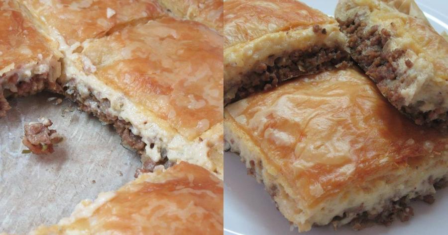 Του ονείρου: Η κρεατόπιτα με μπεσαμέλ και μπέικον που θα φτιάχνεις συνέχεια