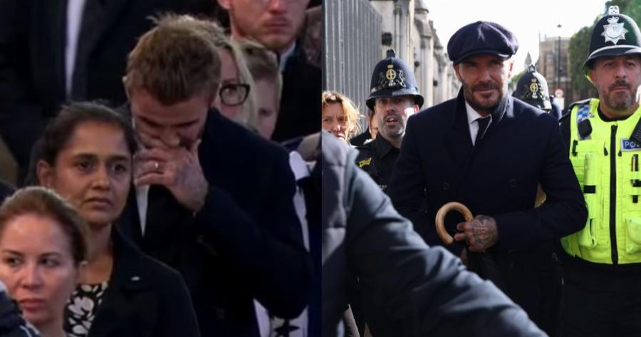 Επικές στιγμές στην Αγγλία: Ακόμη και ο Ντέιβιντ Μπέκαμ δάκρυσε μπροστά στο φέρετρο της βασίλισσας Ελισάβετ