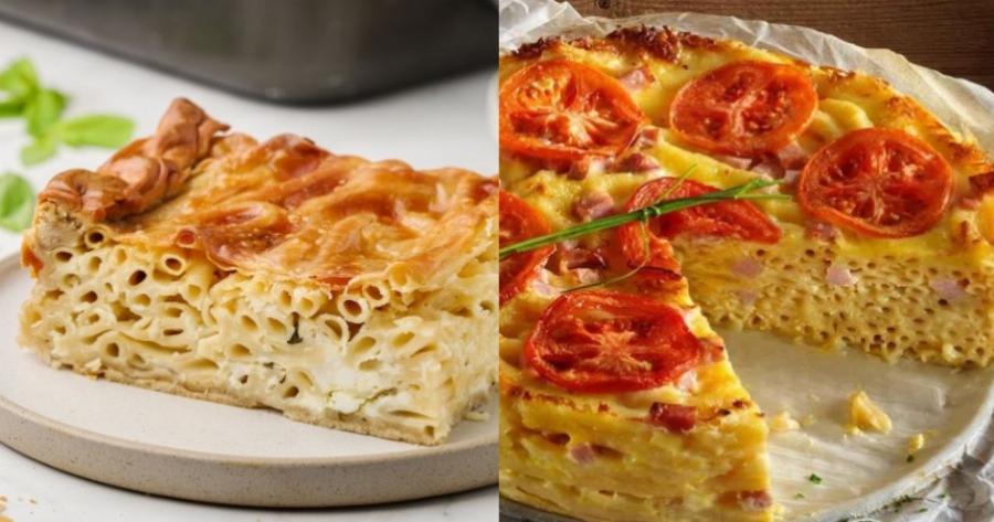 Η πιο λαχταριστή και αλμυρή τούρτα: Τούρτα μακαρονιών με 4 τυριά, ζαμπόν και ντομάτα έτοιμη σε 10′