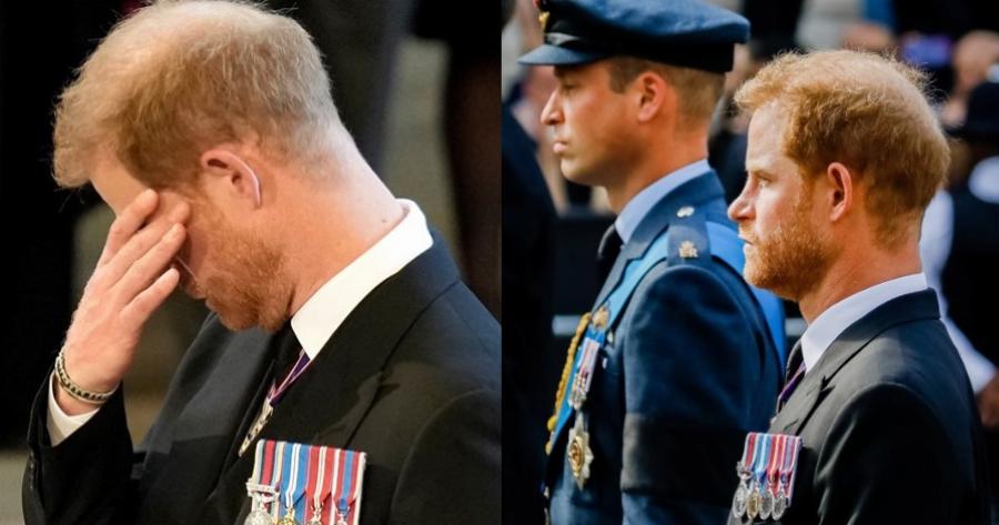 Δάκρυα συγκίνησης για τον πρίγκιπα Χάρι – Η στιγμή που λυγίζει μπροστά από το φέρετρο της γιαγιά του Ελισάβετ