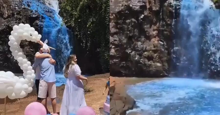 «Ποιος χρειάζεται πόσιμο νερό όταν έχει like;»: Ασυνείδητοι έβαψαν μπλε καταρράκτη για τον γιο τους και μόλυναν το νερό ολόκληρης της πόλης