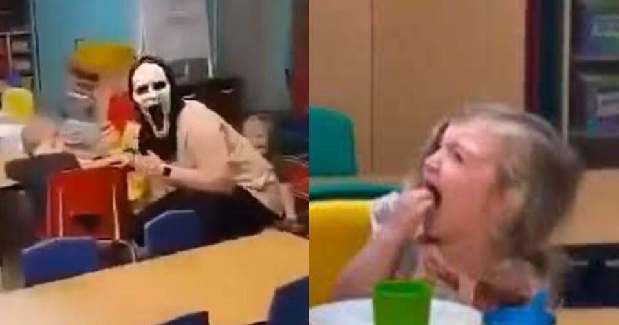 Σάλος στο διαδίκτυο: Δασκάλα παιδικού σταθμού φοράει μάσκα του Scream και τρομάζει τα μικρά παιδιά