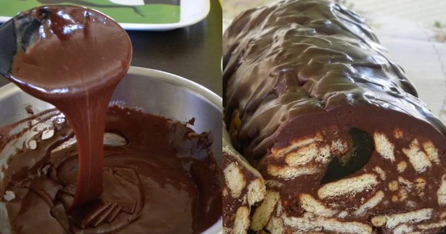 Του ονείρου: Παραδοσιακός κορμός μωσαϊκό με γλάσο από σοκολάτα για μικρούς και μεγάλους