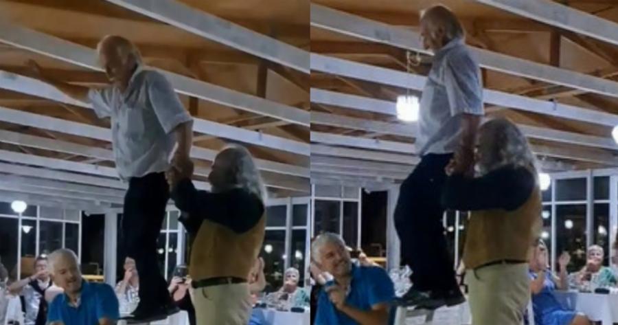 Έμειναν άφωνοι οι τουρίστες στην Κρήτη: Ηλικιωμένος χορεύει σαν έφηβος πάνω σε μπουκάλι και καρέκλα