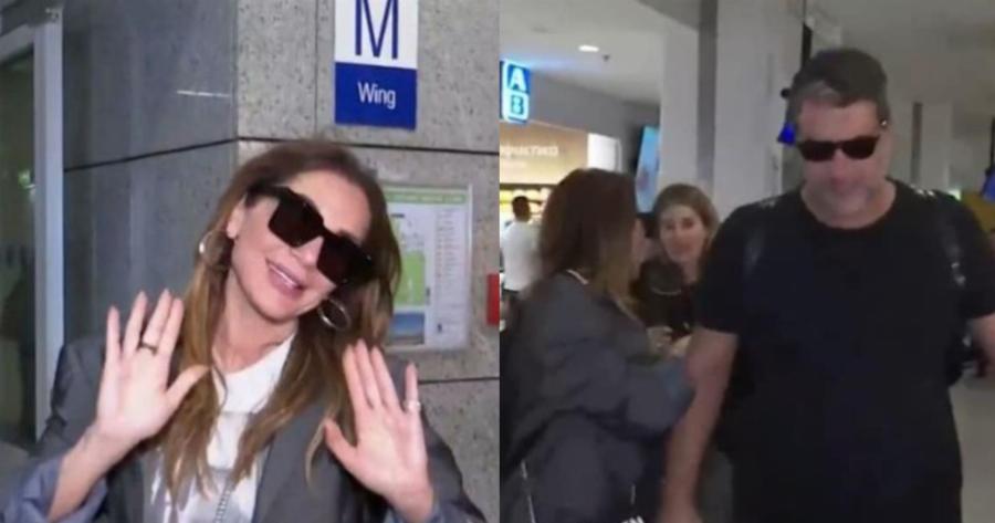 «Κάθε φορά η ίδια ιστορία»: Έξαλλη η Δέσποινα Βανδή στο αεροδρόμιο με τον Μπισμπίκη, έκραξε τους δημοσιογράφους