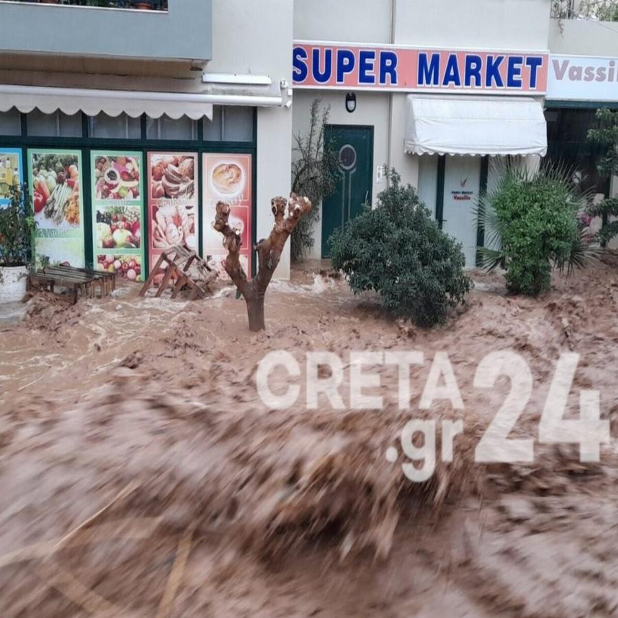 Εικόνες αποκάλυψης στην Κρήτη: Στο έλεος της κακοκαιρίας το Ηράκλειο – Σφυροκοπείται η Αγία Πελαγία