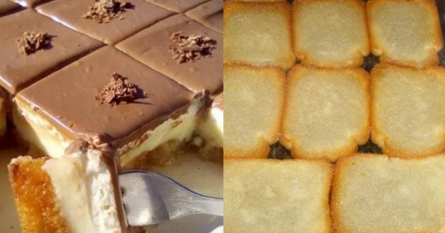 Θα γλείφετε τα δάχτυλά σας: Πανεύκολο γλυκό με φρυγανιά και κρέμα – Είναι οικονομικό και απόλυτα γευστικό