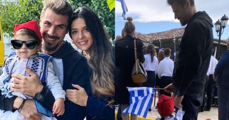 Άκης Πετρετζίκης: Έντυσε τσολιά τον μικρό Αχιλλέα και μας ευχήθηκε «Χρόνια πολλά»