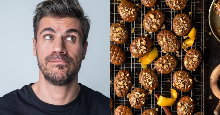 Τελικά δεν τον πρόσεξε κανείς: Ο Άκης Πετρετζίκης έφτιαξε μελομακάρονα με βρόμη και λιναρόσπορο