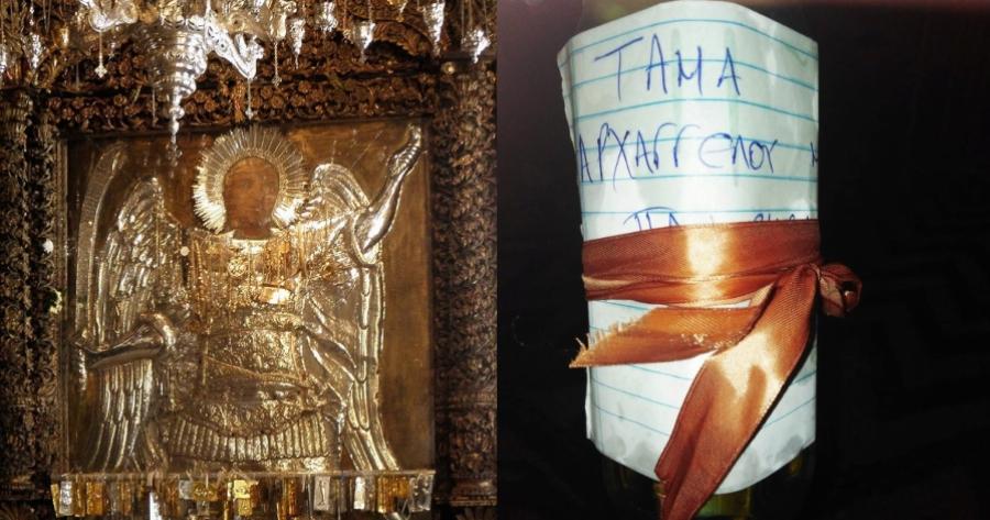 Μετά από δύο ολόκληρα χρόνια: Μπουκάλι με τάμα «ταξίδευε» και έφτασε στον Πανορμίτη στη Σύμη