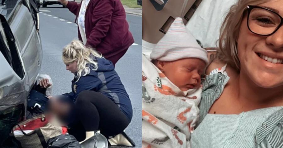 Με την κοιλιά στο στόμα έτρεξε να βοηθήσει: Σούπερ έγκυος πυροσβέστρια έσωσε θύμα τροχαίου και λίγο αργότερα γέννησε το κοριτσάκι της