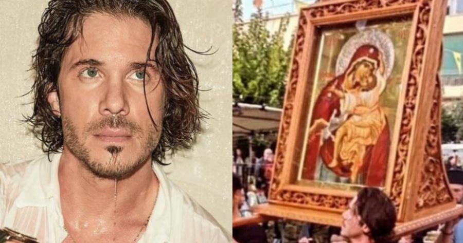«Τσακίζει κόκαλα» ο Νίκος Οικονομόπουλος: Σήκωσε την εικόνα της Παναγίας της Παρηγορήτριας σε λιτανεία