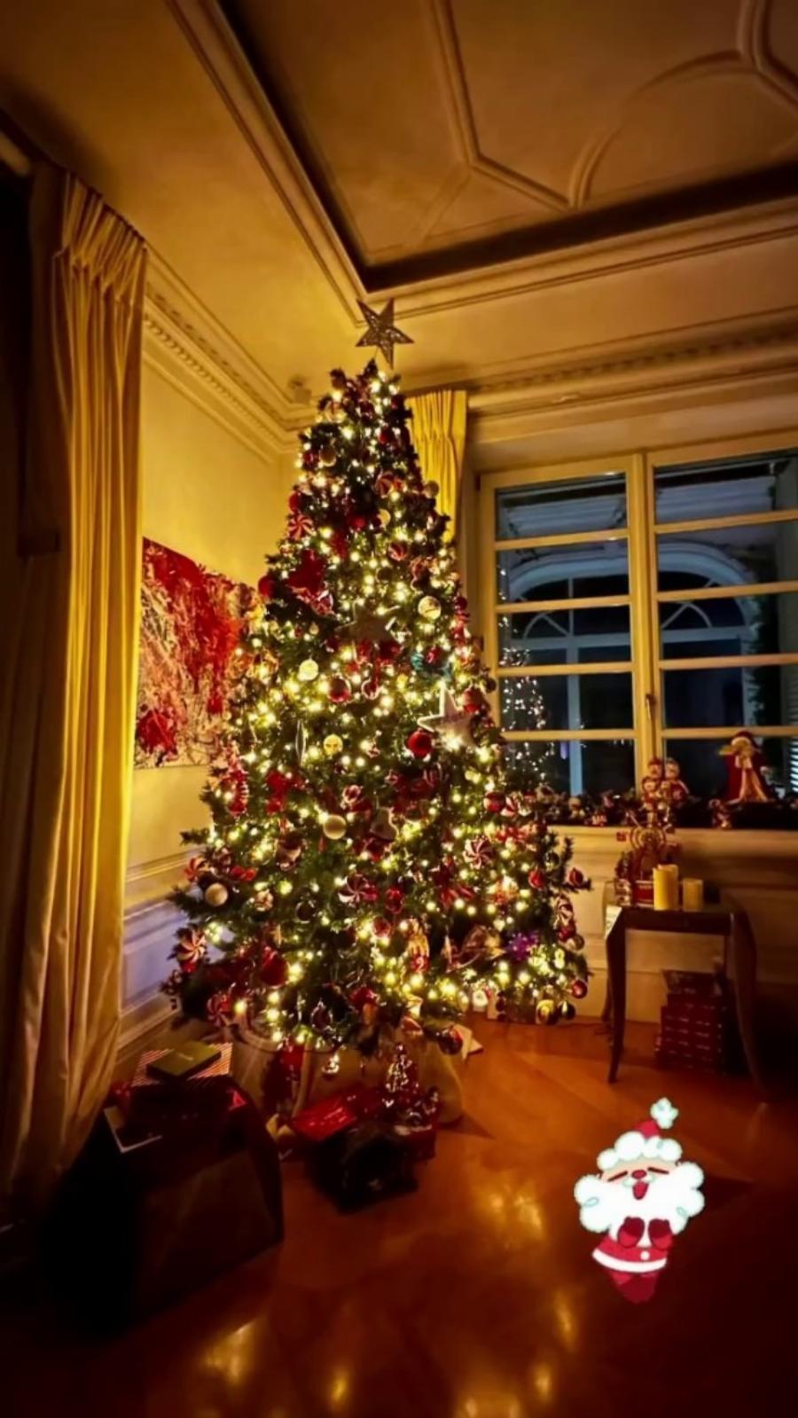 Λες και βγήκε από παραμύθι: Το θεόρατο Χριστουγεννιάτικο δέντρο που στόλισε η Μαριέττα Χρουσαλά στην έπαυλη της