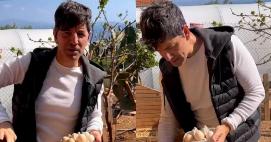 Ο Σάκης Ρουβάς μέσα στη φάρμα του: Mαζεύει αβγά και δείχνει το κοτέτσι που έχει στο σπίτι του