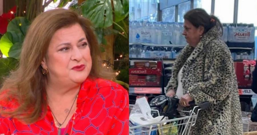Ακομπλεξάριστη με λεοπάρ γούνα και άβαφτη: Η Ελισάβετ Κωνσταντινίδου στο σούπερμαρκετ, όλοι την κοιτούσαν