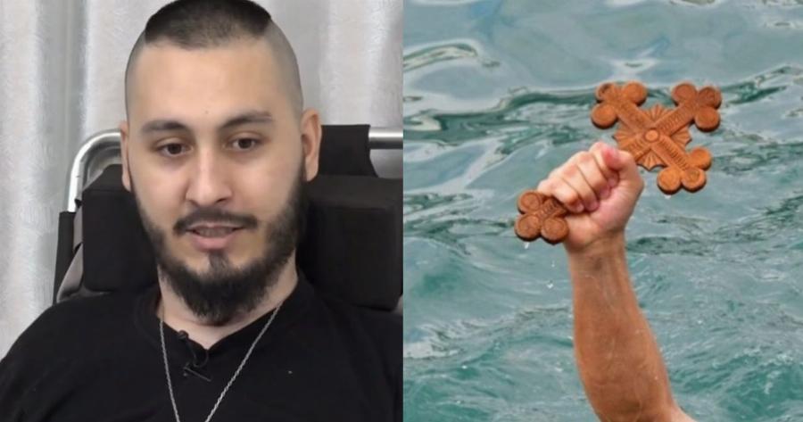 Συγκινητικές στιγμές στη Χαλκίδα: 23χρονος φοιτητής βουτάει και πιάνει τον Σταυρό για τον Γιάννη Δαμιανό