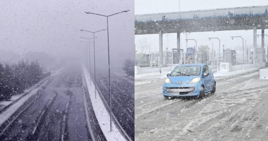 Κακοκαιρία Μπάρμπαρα: Έκλεισε η Εθνική Οδός από το ύψος Καλυφτάκη έως τα Οινόφυτα