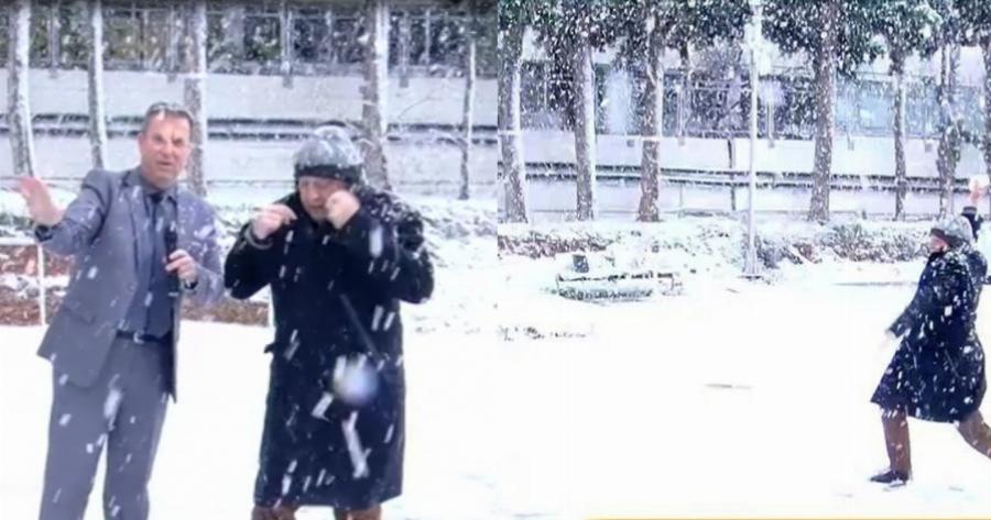 Δημήτρης Καμπουράκης – Παναγιώτης Στάθης: Βγήκαν έξω από το στούντιο και έπαιξαν χιονοπόλεμο