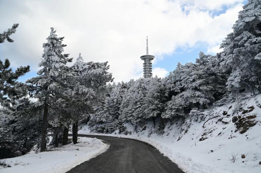 Στα λευκά «ντύθηκε» η Πάρνηθα: Έπεσαν τα πρώτα χιόνια του 2023 και οι εικόνες εντυπωσιάζουν
