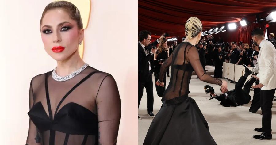 Ευτράπελο στα Όσκαρ 2023: Φωτογράφος έπεσε στο κόκκινο χαλί και η Lady Gaga έτρεξε να τον βοηθήσει