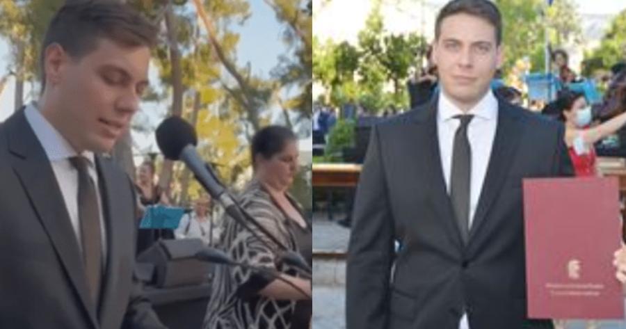 «Έπιασε» το απόλυτο στην Ιατρική Αθηνών: Ο Τηλέμαχος Κουτουράτσας αρίστευσε και έδωσε τον όρκο του Ιπποκράτη