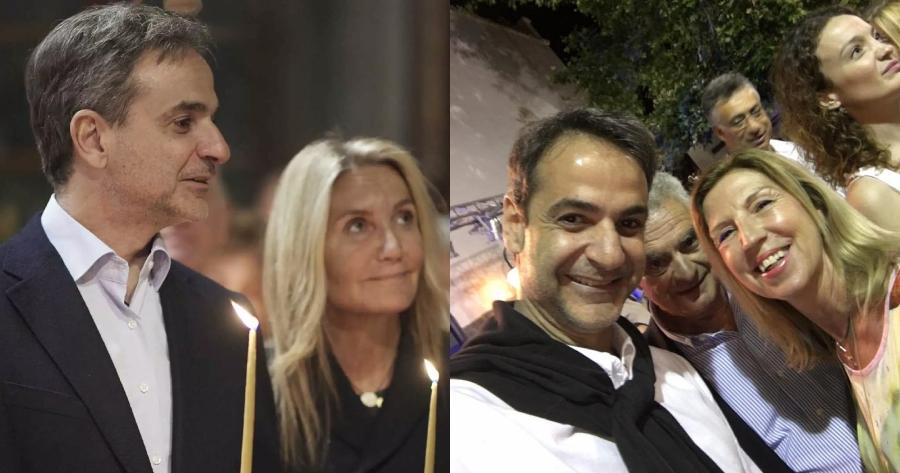 Στη Τήνο ο Κυριάκος Μητσοτάκης μαζί με τη Μαρέβα: «Ήρθε η ώρα να ασχοληθούμε με το αρνί και το κοκορέτσι»