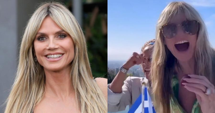 Πάσχα αλά ελληνικά για τη Χάιντι Κλουμ: Τσούγκρισε αυγά και φωτογραφήθηκε με τη σημαία