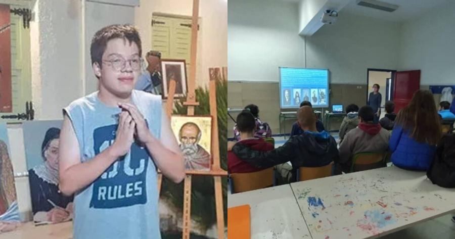 Ο μαθητής με σύνδρομο Asperger και με το μεγάλο ταλέντο: Ο Ζαχαρίας από τη Σητεία ζωγραφίζει και εκθέτει τα έργα του