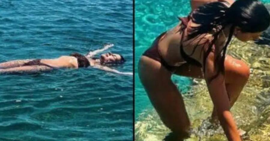 Ελληνίδα καλλονή ηθοποιός βγήκε από την θάλασσα και γύρισε όλο το νησί να την κοιτάξει