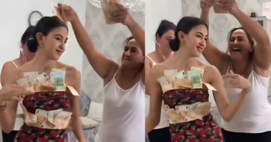Χαμός σε τσιγγάνικο γάμο στην Ελλάδα – Πεθερά «λούζει» την νύφη με χιλιάδες ευpώ ενώ χορεύει