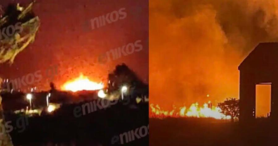 ΕΚΤΑΚΤΟ – Μεγάλη φωτιά ΤΩΡΑ σε νησί διπλά σε σπίτια – Συναγερμός στην Πυροσβεστική