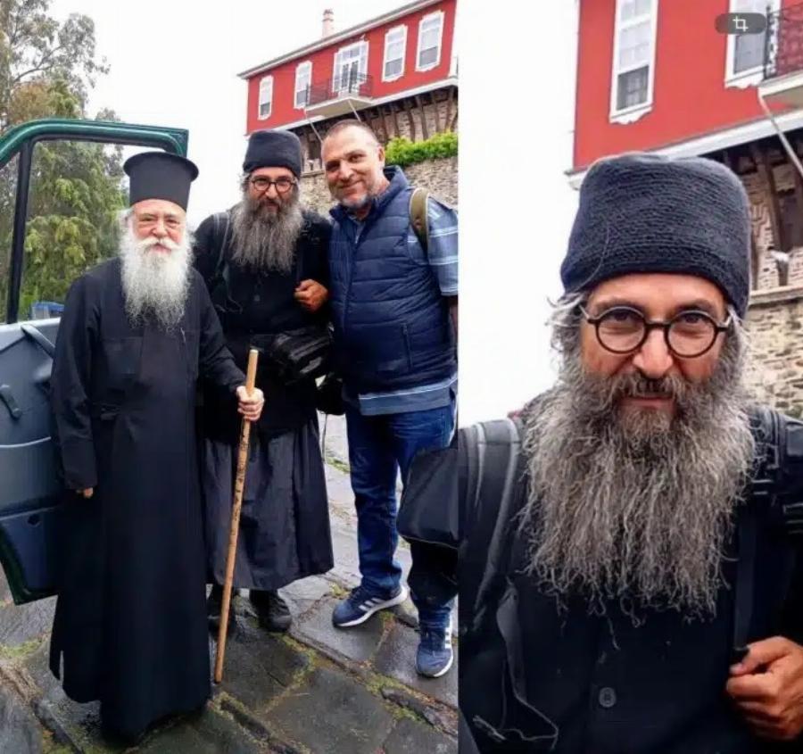 Με μακρύ μούσι και ράσα παπά: Αγνώριστος ο Άρης Σερβετάλης – Η πρώτη φωτογραφία μέσα από το Άγιον Όρος