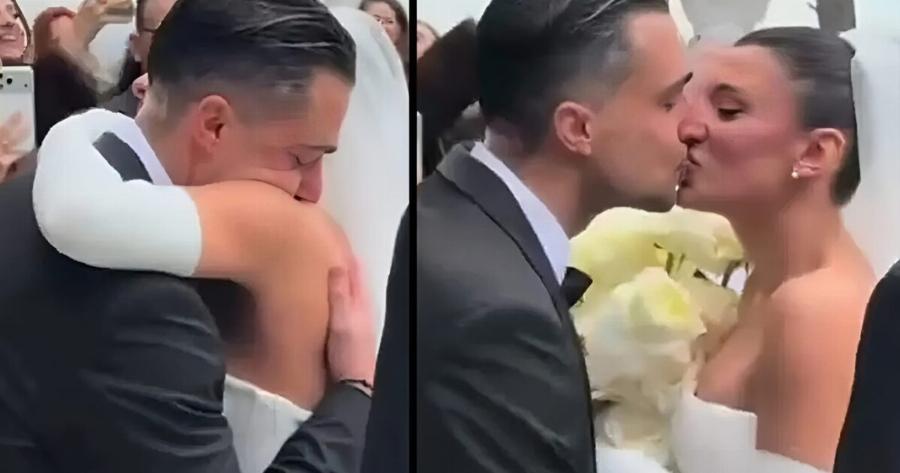 Γάμος Κατσούλη & Ρουμελιώτη: Η συγκίνηση του επιχειρηματία και το παθιασμένο φιλί στην εκκλησία