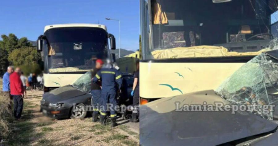 Αυτοκίνητο «καρφώθηκε» σε λεωφορείο του ΚΤΕΛ – Νεκρός 56χρονος Φωτογραφίες